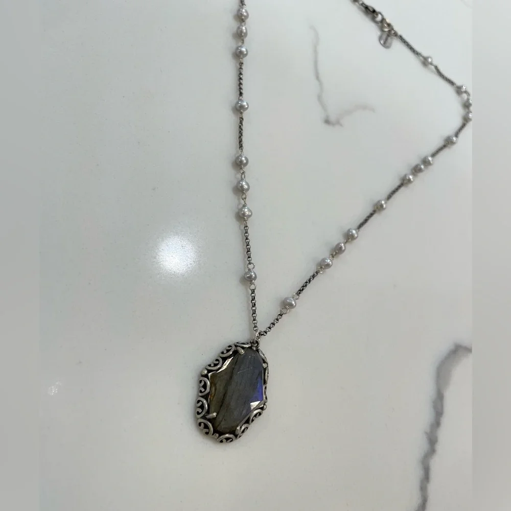 Chan Luu Sterling Silver and Labradorite Necklace - Picture 3 of 4